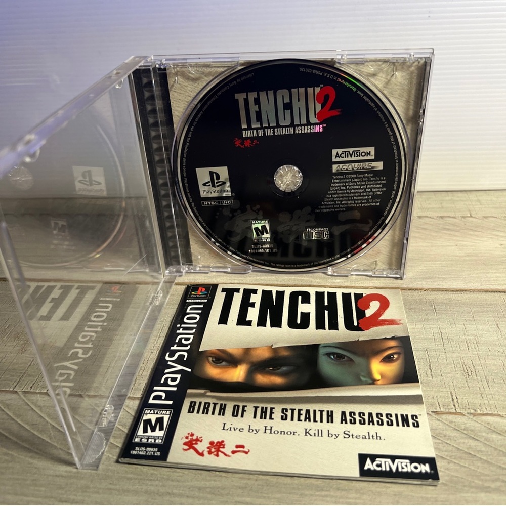 Tenchu 2 Birth of the Stealth Assassins Sony PS1 2000 CD registration card CIB